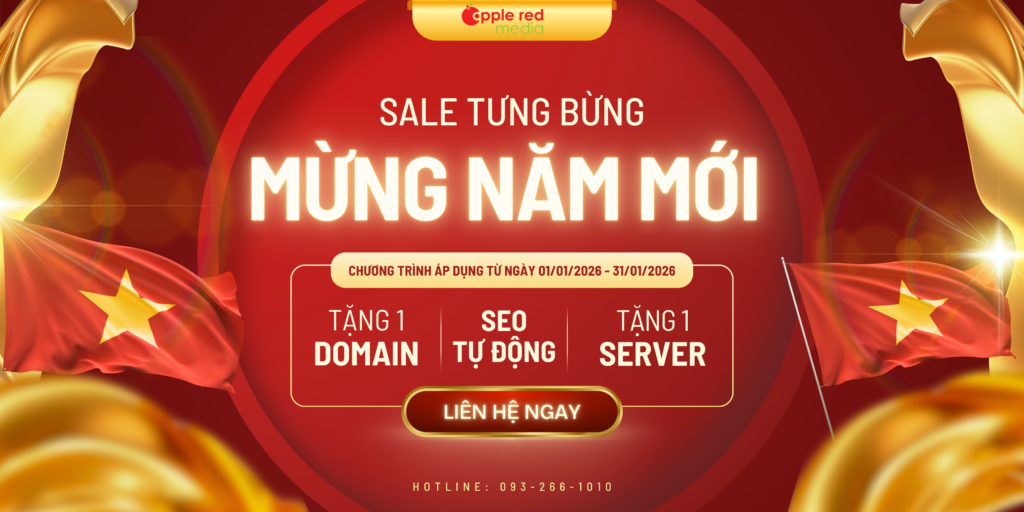 banner sale khuyến mãi ngày lễ 30 tháng 4 hiện đại rực rỡ Đỏ vàng